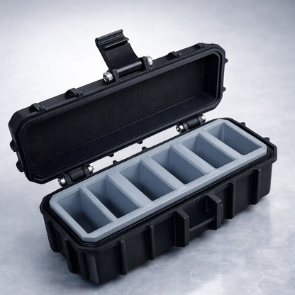 Zuneec- 6 Slot-Camera Battery Case | Rugged Style| Battery Storage Case | Customizable