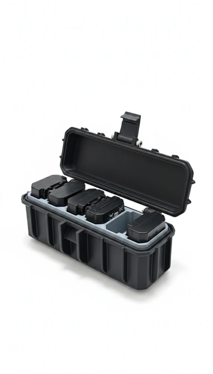 Zuneec- 6 Slot-Camera Battery Case | Rugged Style| Battery Storage Case | Customizable