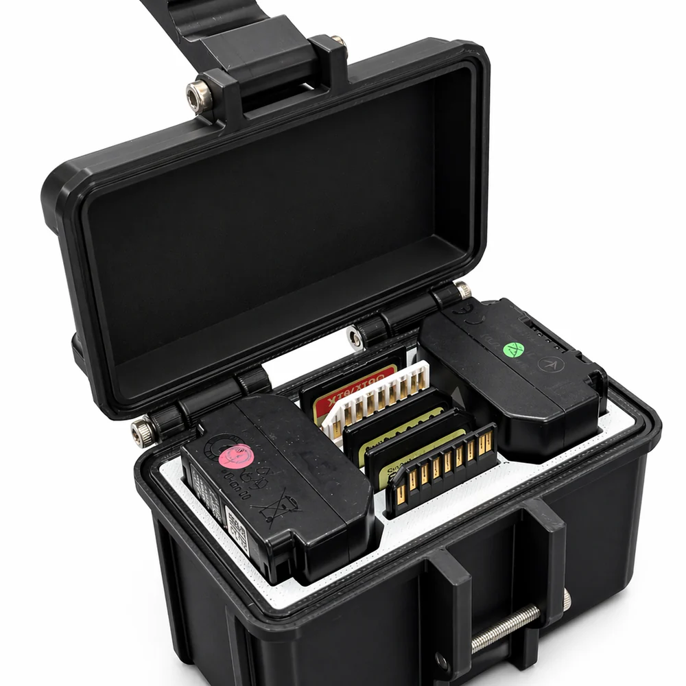 Zuneec - 2 Slot-Camera Battery + 5 SD Slots| Rugged Style| Battery Storage Case | Customizable